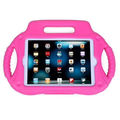 HDE iPad Mini Case Kids Shock Proof Steering Wheel Cover with Stand for Apple iPad Mini/Mini 2 / Mini 3 / Retina (Hot Pink)
