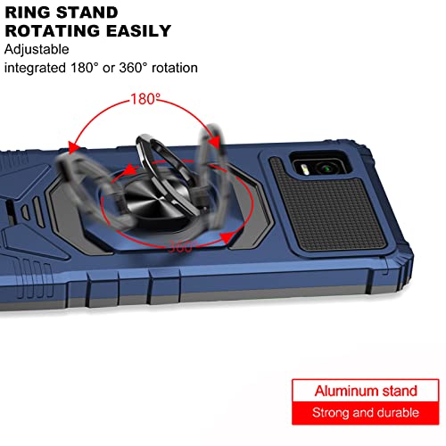 Ailiber For At&T Calypso 3 Phone Case, Att Calypso 3(U328Aa) Case With Screen Protector, Ring Kickstand For Magnetic Car Mount, Heavy Duty Durable Shockproof Protective Phone Cover For Calypso3-Blue #TOP3