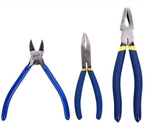 Professional 16 Pieces Mosaic tile and Stained Glass Start-up Tool Set with Carrying Case, Lead Came Kit for Beginner with Cutters, Pliers, Square, Hammer, Fid, Safety Glass, etc. - Thumbnail 6