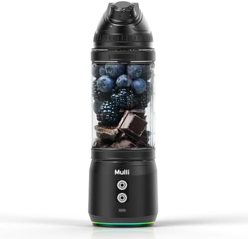 Mulli Portable Blender, 24oz Travel Blender for Shakes and Smoothies, USB Rechargeable Mixer with a Lid for Travel Gym