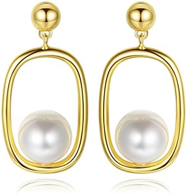 JOERPH 925 Sterling Silver Pearl Earrings Fashion Jewellery Christmas Gifts for Women Girls