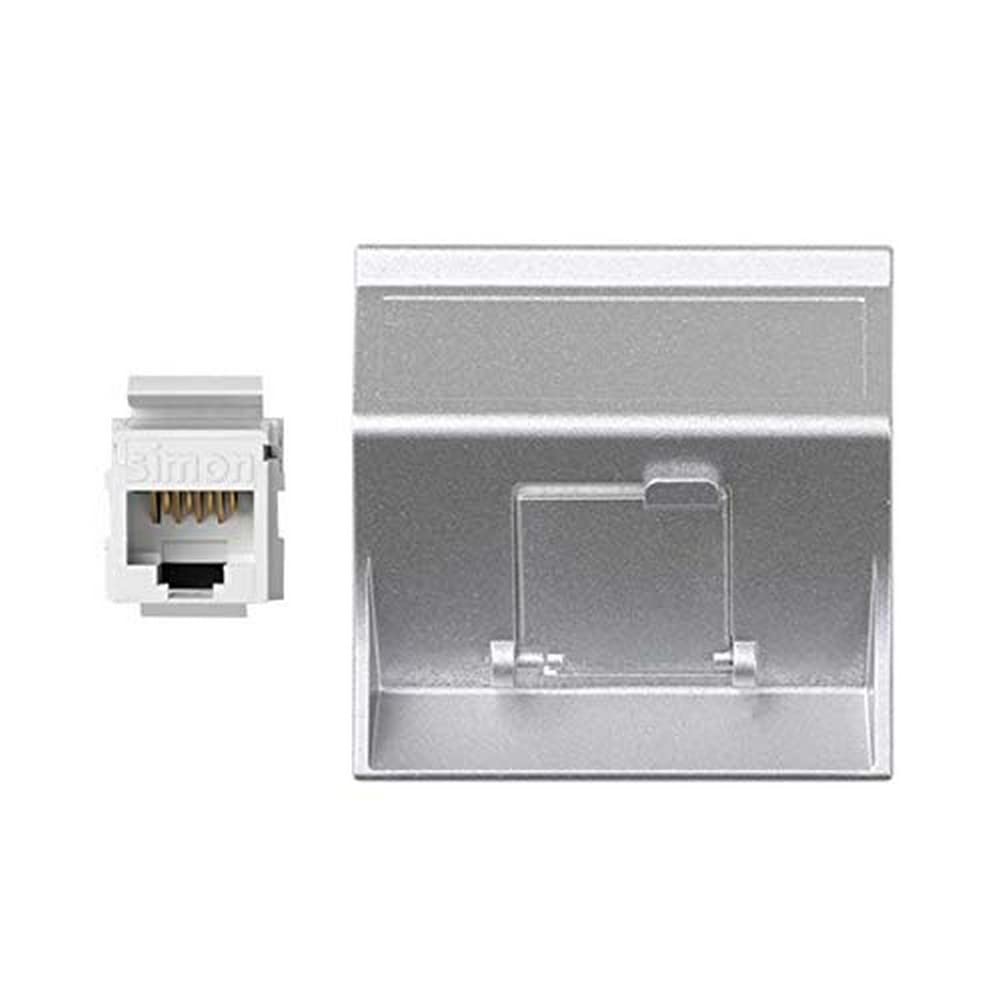 Prise RJ45 Cat 6 plaque inclinée aluminium connecteur réseau informatique mural