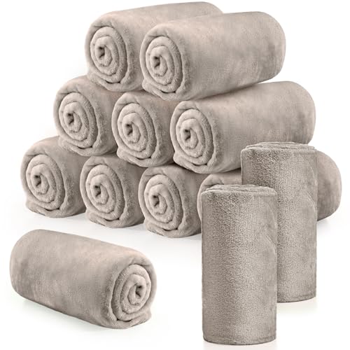 Tinideya Flannel Fleece Throw Blanket Bulk 50 x 60 Inch Soft Fleece Blanket Warm Throw Blankets Coral Blankets for Couch Sofa Home Wedding Gifts Season