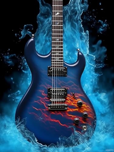 Peinture diamant guitare 5D kit d'art paysage cadeau adultes