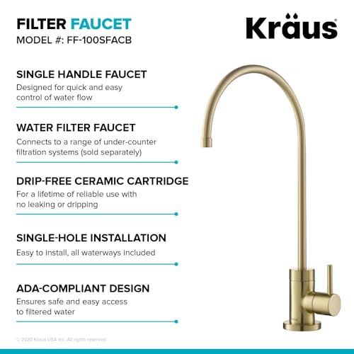 Kraus Purita 100% Lead-Free Kitchen Water Filter Faucet in Spot Free Antique Champagne Bronze, FF-100SFACB by Kraus - Image 8