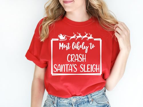 Most Likely to Christmas Shirt, Family Xmas T-Shirts, Holiday Party, Cousin Crew Pajamas, Santa Claus Gifts for Friends3
