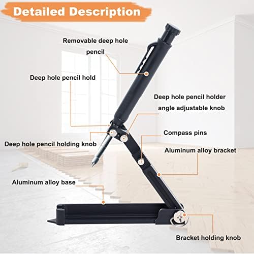 Gekufa Multi-function Scribing Tool- Scribe Tool, Scribing Tool with Deep Hole Construction Pencil DIY Carpenters Scribing Tool Contour Scribing Tools Woodworking Scribers