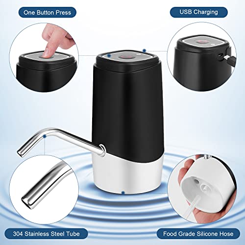 5 Gallon Water Dispenser, Loneasy Portable Usb Charging Electric Drinking Water Pump For 5 Gallon Bottle, Automatic Water Jug Dispenser Water Bottle Pump For Home Kitchen Office Camping #TOP18