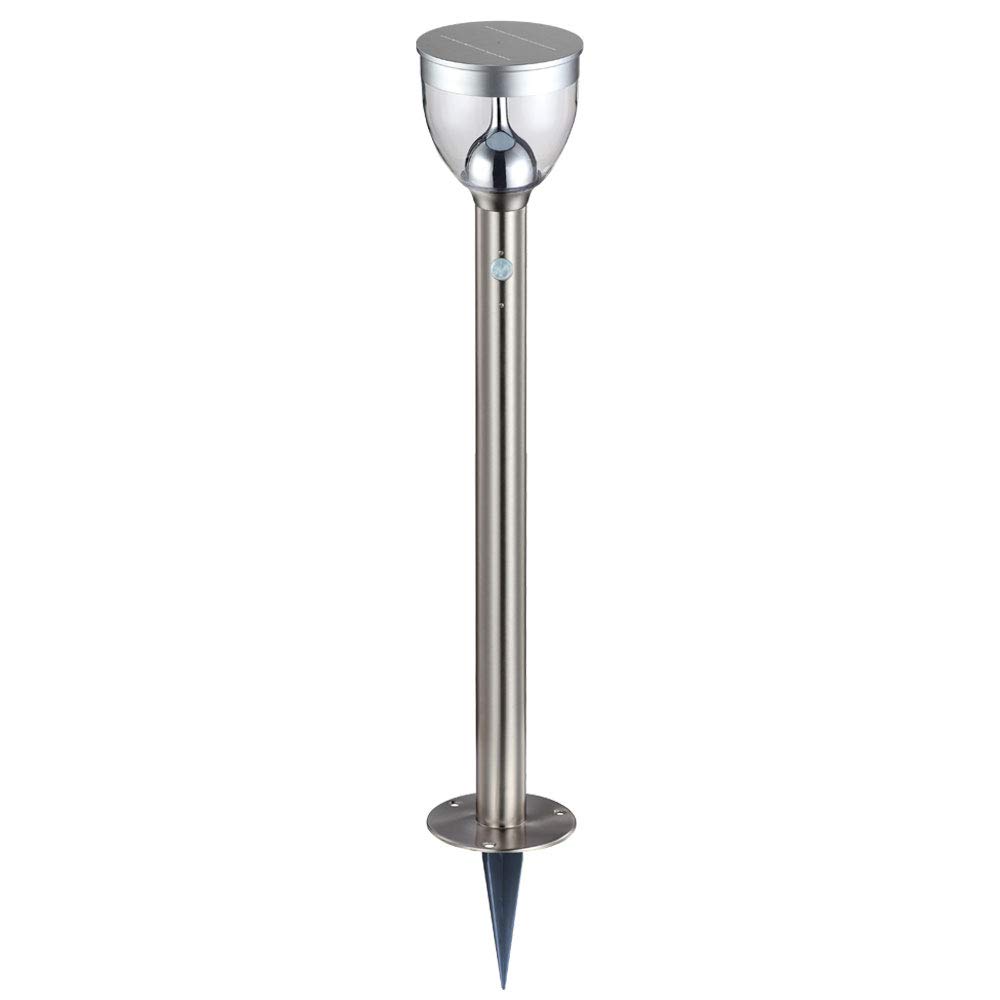 LED Solar Außen Steck Lampe Terrassen Bewegungsmelder Erdspieß Edelstahl Steh Leuchte Globo 33437