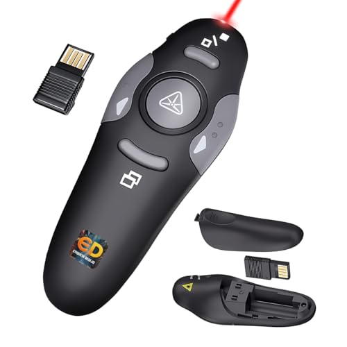 Apresentador de Slides Sem Fio Com Laser Pointer Premium Apontador PowerPoint Caneta Passador de Sli