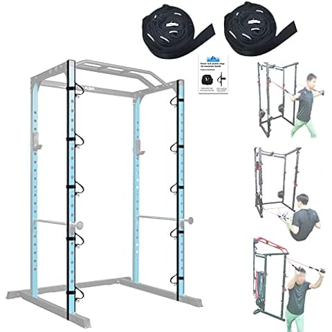 ATAMET 2pcs Power Rack Anchor Strap for Resistance Bands, Bands Resistance Workout Equipment, Easy to Install, Punch-Free, Nail-Free (2 pcs Anchor Strap) Cover