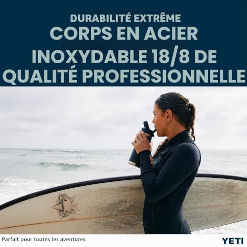 YETI Rambler C Straw Bottle, Stainless Steel Vacuum Insulated Bottle with Straw Cap, Navy, 18 oz (532 ml) – vue 6