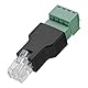 ASHATA RJ11 6P4C 4 Pin Stecker, Ethernet-Stecker RJ11 6P4C Stecker auf 4 Pin Schraubanschluss Konverter,RJ11 Terminalblock Terminal Stecker Adapter Schwarz