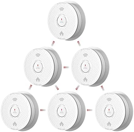 Hardwired Interconnected Combination Smoke and Carbon Monoxide Detector, Siterlink Smoke Detector Carbon Monoxide Detector Combo, Hardwired Smoke and CO Alarm, Replaceable Battery, Test/Silence Button