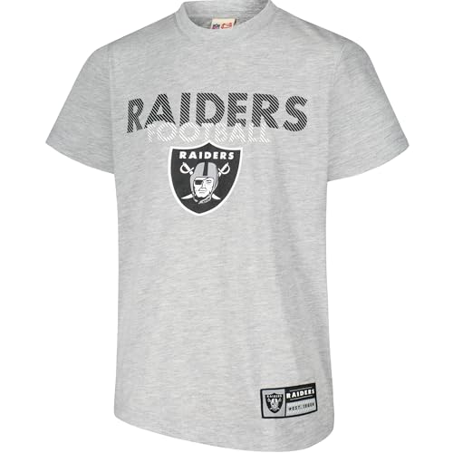 Ultra Game NFL Official Youth Super Soft Game Day T-Shirt, Las Vegas Raiders, Heather Gray, 10-12