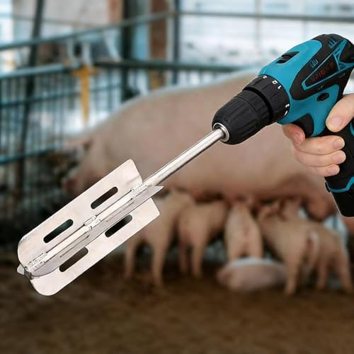 BLUEZURA Pig Hair Removal Tool for Power Drill - Livestock Hair Scraper, Pig Hair Remover with Metal Blade, Labor-Saving Efficient Hair Removal Tool for Pigs Sheep Cattle (1pc) — view 2