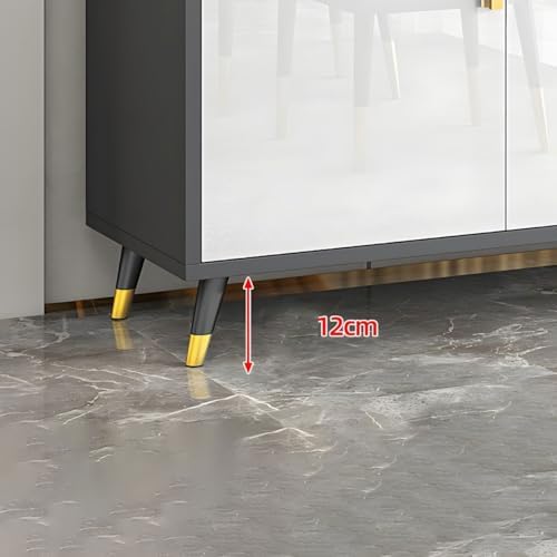 Modern Marble Gray Sideboard with Stone Top, 27" L x 13" W x 37" H, Manufactured Wood Doors, Ideal for Living Room, Restaurant Storage, Tea Cabinet, Stylish Preparation Unit