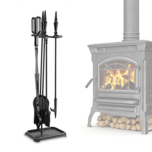 Anfrere Kamin-Werkzeug-Set, 3-teilig, für drinnen und draußen, Schürhaken, A303BK Cover