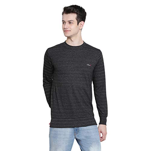 Genx Men’S Cotton Tiago Black Millange Sweatshirt, Medium Tiago_Bm Tiago_Bm