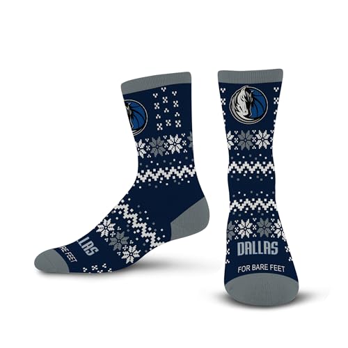 For Bare Feet NBA DALLAS MAVERICKS Team Sweater Crew Sock Team Color LARGE