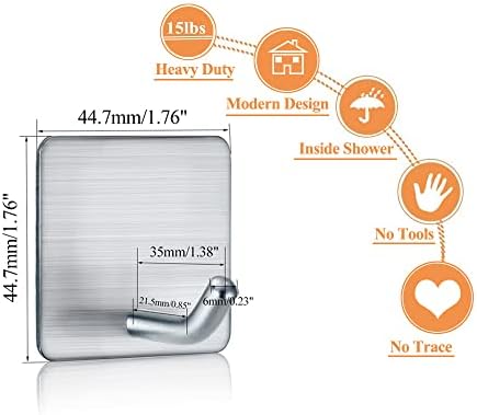 Fotosnow Self Adhesive Hooks Stick on Coat Towel Hooks Heavy duty Sticky Hooks Wall Hanger for Kitchen Bathroom Office Closet - Waterproof, No Drill Glue Needed-4 Packs