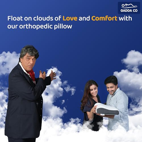 Image of GADDA CO Memory Foam Cervical Pillow for Neck & Shoulder Pain Relief, Orthopedic Contour Neck Support Pillow for Sleeping, Ergonomic Neck Support, Jacquard Cover -19 x 11 x 3.5 Inch | 2 Years Warranty