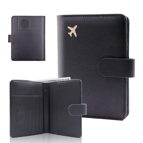 Image of Melsbrinna Premium Leather Passport Holder Covers Case, Waterproof Rfid Blocking Travel Wallet Passport Holder with Pen Holder, Cute Passport Book for Women /Men