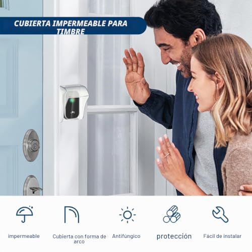Miniatura 6 de Cubierta Impermeable Para Timbre Exterior,Universal Transparente Pc Protector De Lluvia Para Timbre Con Tornillos Para Todo Tipo De Timbres Botón Inalámbrico,Protege Contra Lluvia Nieve Polvo