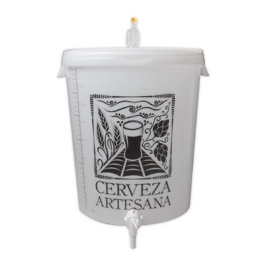 Cerveza Artesana Cubo fermentador 30l con airlock y Grifo antisedimento