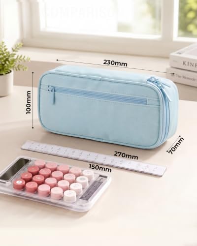 Image of WEMATE Pencil Case, Large Storage Organizer, Makeup Bag, Teacher Must - have, Big Pencil Pouch, Marker Case for College