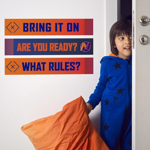 Image of Stickerscape Nerf Party Decorations - 'Are You Ready' Wall Sticker, Official Nerf Party Decal, Removable Wall Sticker - Orange, Vinyl, Fun Style, Rectangular Shape, Indoor Use, Year-round, 3 Pack