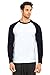 Knocker Teejoy Men's Cotton Full Raglan Sleeve Baseball Tee Shirt (M, Navy/White)
