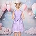 Sunny Fashion Girls Dress Violet Front Bow Jacquard Flared Sleeveless Princess Birthday Wedding Size 7