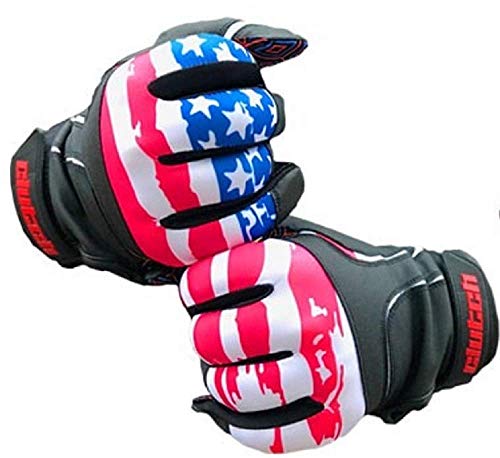 Clutch Sports Apparel,Black Leather American Flag Baseball and Softball Batting Gloves - Super Grip Finger Fit for Adult Youth Performance Mesh & Perforated Sheep Skin Palm (Black Leather,Small)