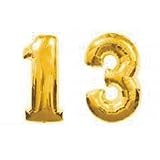 Grabo Giant 13th Gold Number Balloons