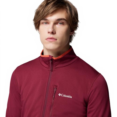 Columbia Essential Hike™ Grid Fleece Full Zip JACKETS for MENS RED XL