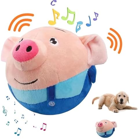 TWWKDD Interactive Dog Toy Pig, Active Moving Plush Toy with Recording & Music Modes, Rechargeable for Medium Dogs Cover