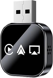 2026 Upgrade 3 in 1 Wireless Carplay Mirror Link Adapter for iPhone/Apple/Android Phone to Car Screen, Auto Connect, Dual 2.4/5GHz WiFi and Bluetooth 5.0, Wired to Wireless(for iPhone,1pc)