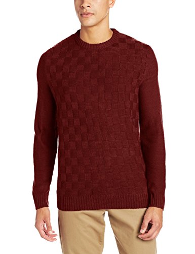 Geoffrey Beene Men's Basket Weave Crew-Neck Solid Sweater