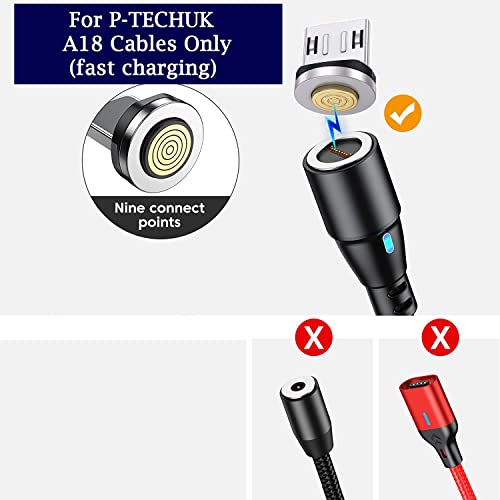 P-TECHUK A18 Super Fast Charging Magnetic Micro USB Tips, Connectors (3 x Micro Usb Tips) NO Cable, Silver - Image 3