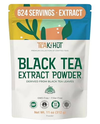 Instant Black Tea Extract Powder Made from Real Tea Leaves Refreshing Unsweetened Instant Tea Extract for Hot or Cold Drinks Easy Mix Black Tea Powder Zero Additives and Non-GMO, 312g, 624 servings.