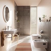 hansgrohe Rebris S - Waschtischarmatur mit Zugstangen-Ablauf aus Metall, energiesparend (CoolStart), Wasserhahn Bad mit Auslaufhöhe 109 mm, Waschtischmischer wassersparend (EcoSmart), Chrom, 72527000 – Ansicht 3
