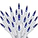 Holiday Essentials Ultra-Brite Blue Lights on White Wire - Indoor / Outdoor Use - UL Listed - Set of 100