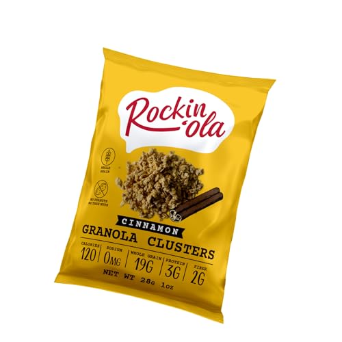 Rockin'Ola Granola Clusters, Quick Breakfast Snack, Allergen Free, No Artificial Flavors, Colors, or Preservatives (Cinnamon)