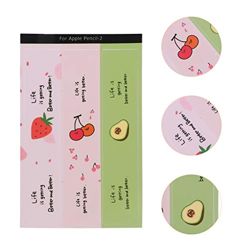 VILLCASE 3Pcs Compatível para Lápis de Maçã 2 Caneta Stylus Capa Completa de Bonita de Frutas Estile