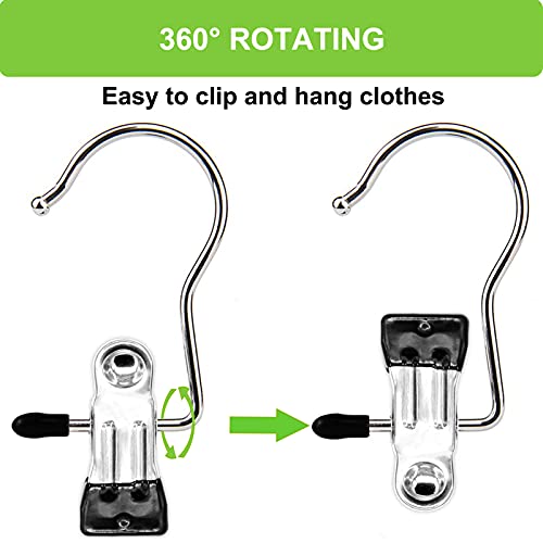 Boot Hangers Clips, 16 Pack Laundry Hooks Hanging Clips Clothes Pins Closet Hanger Organizer Clamps Socks Towel Clips Heavy Duty Clothespins Bulk Hanger Clips for Closet Travel Pants Socks Handbags by MECHEER - Image 4