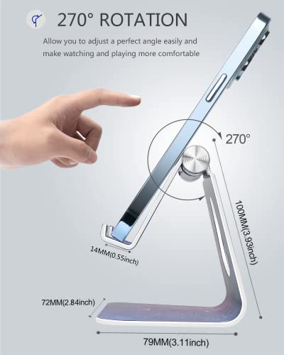 Adjustable Cell Phone Stand, CreaDream Marble Phone Stand, Cradle, Dock, Holder, Aluminum Desktop Stand Compatible with Phone 13 12 11 Pro Max Mini, Accessories Desk, All Mobile Phones - Nebula - Thumbnail 3
