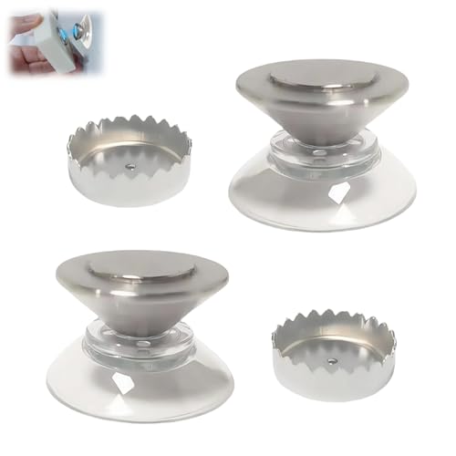 LUMOOM 2 soportes de jabón magnéticos sin taladrar, soporte magnético para jabón con ventosa, dispensador de jabón de acero inoxidable para lavabo, ducha, bañera, cocina (cono)