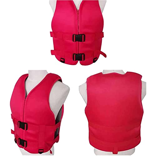 Foto von Schwimmweste Erwachsene, Rettungsweste Erwachsenen, Auftriebsweste Kinder, Schwimmwesten für Erwachsene 25-120Kg, Schwimmhilfe Sicherheitsjacke, Rot, S