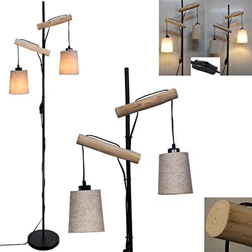 Eusamxon Hanging 2 Lights Floor Lamp Rustic Farmhouse Tall Standing Lamps With Double Fabric Lampshade Floor Lamps For Living Room Bedroom Office Home Lighting Decor. #TOP1
